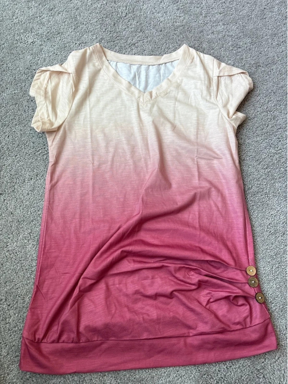 Amazon Women's Short Sleeve Beige & Rose Shirt Size XS NWOT